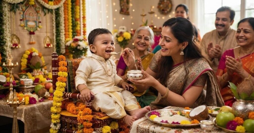 Cute Baby Rice Ceremony Captions