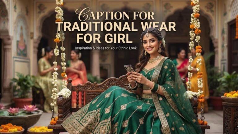 caption for traditional wear for girl
